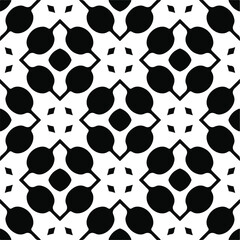 Vector seamless pattern. Modern stylish texture. Composition from regularly repeating geometrical element. Monochrome, simple. Vector illustrations. Black and white pattern.
