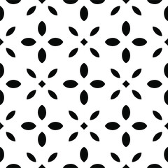 Vector seamless pattern. Modern stylish texture. Composition from regularly repeating geometrical element. Monochrome, simple. Vector illustrations. Black and white pattern.
