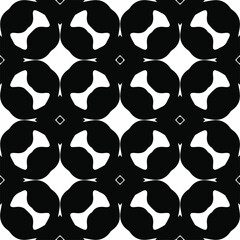 Vector seamless pattern. Modern stylish texture. Composition from regularly repeating geometrical element. Monochrome, simple. Vector illustrations. Black and white pattern.
