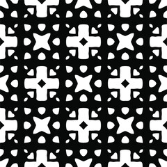 Vector seamless pattern. Modern stylish texture. Composition from regularly repeating geometrical element. Monochrome, simple. Vector illustrations. Black and white pattern.
