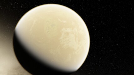 3d illustration deep outer space with planets and stars