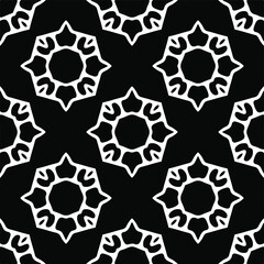 Vector seamless pattern. Modern stylish texture. Composition from regularly repeating geometrical element. Monochrome, simple. Vector illustrations. Black and white pattern.