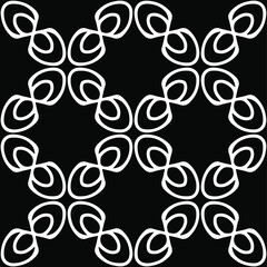 Vector seamless pattern. Modern stylish texture. Composition from regularly repeating geometrical element. Monochrome, simple. Vector illustrations. Black and white pattern.