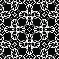 Vector seamless pattern. Modern stylish texture. Composition from regularly repeating geometrical element. Monochrome, simple. Vector illustrations. Black and white pattern.
