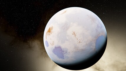 3d illustration deep outer space with planets and stars