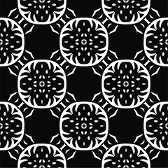 Vector seamless pattern. Modern stylish texture. Composition from regularly repeating geometrical element. Monochrome, simple. Vector illustrations. Black and white pattern.