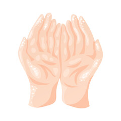 human body anatomy, two open hand