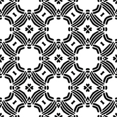 Vector seamless pattern. Modern stylish texture. Composition from regularly repeating geometrical element. Monochrome, simple. Vector illustrations. Black and white pattern.