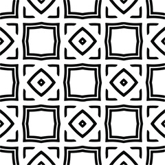 Vector seamless pattern. Modern stylish texture. Composition from regularly repeating geometrical element. Monochrome, simple. Vector illustrations. Black and white pattern.