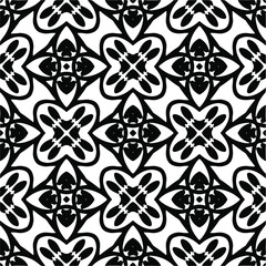 Vector seamless pattern. Modern stylish texture. Composition from regularly repeating geometrical element. Monochrome, simple. Vector illustrations. Black and white pattern.