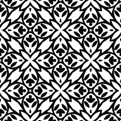 Vector seamless pattern. Modern stylish texture. Composition from regularly repeating geometrical element. Monochrome, simple. Vector illustrations. Black and white pattern.