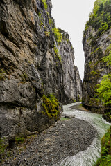 Meiringen, Aareschlucht, Schlucht, Aare, Felsen, Kalkstein, Haslital, Fluss, Wanderweg, Alpen, Berner Oberland, Frühling, Sommer, Schweiz