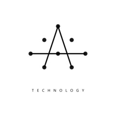 A Letter Technology icon. Trendy flat vector A Letter Technology icon on white background, vector illustration can be use for web and mobile