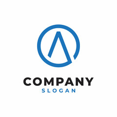 initial letter A circular logo design vector