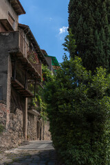 Fototapeta na wymiar narrow alley in the medieval village of castellfollit de la roca