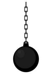 Wrecking ball and chain svg vector illustration