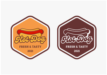 illustration badge hot dog logo template