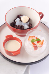 FOOD, DRINK, AND APPETIZER on white background.