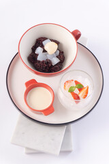 FOOD, DRINK, AND APPETIZER on white background.