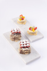 FOOD, DRINK, AND APPETIZER on white background.