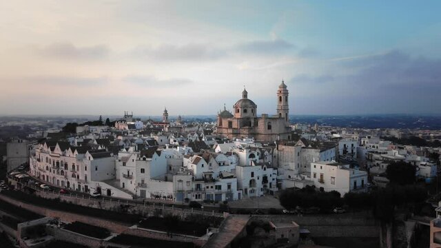 The village of Locorotondo in Italy from above - aerial view - travel photography