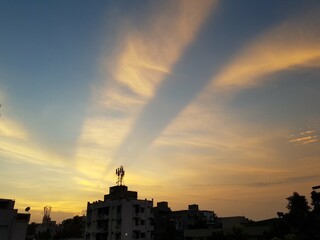 Sunset over the city