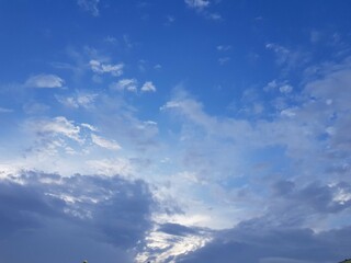 Beautiful view of the blue sky and the clouds