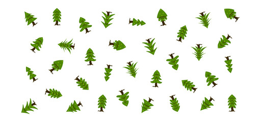 Green Christmas tree vector pattern, suitable for background and gift wrapping paper