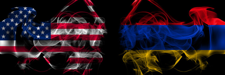 United States of America vs Armenia, Armenian smoke flags placed side by side