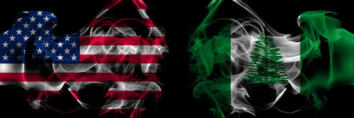 United States of America vs Australia, Australian, Norfolk Island smoke flags placed side by side