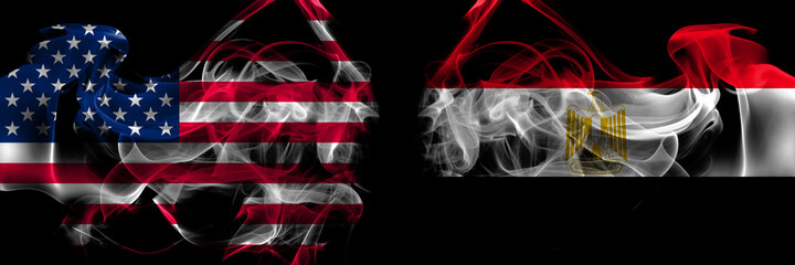 United States of America vs Egypt, Egyptian smoke flags placed side by side