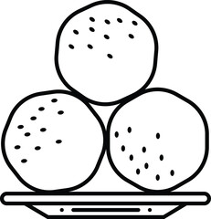meatball bowl vector, delicious ball icon,