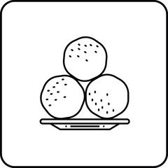 Meatballs Food outline vector icon. vector icon