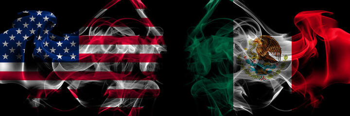 United States of America vs Mexico, Mexican smoke flags placed side by side