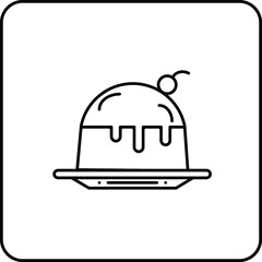 Pudding linear icon. Modern outline Pudding logo concept