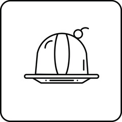 Pudding icon. Bakery icon. Simple, flat, black, glyph