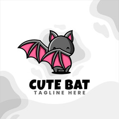 cute and unique bat logo design