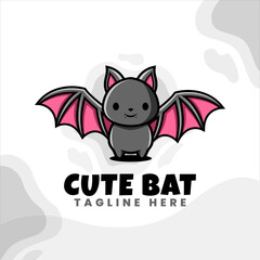 cute and unique bat logo design