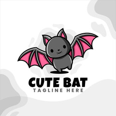 cute and unique bat logo design