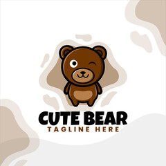 cute and unique bear logo design
