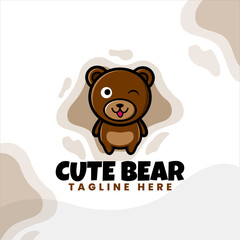 cute and unique bear logo design