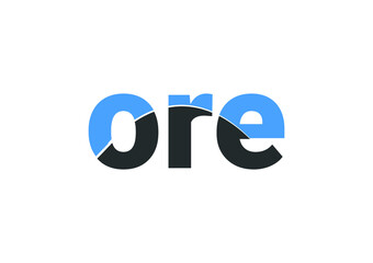 ORE letter logo and icon design template