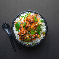 Rice Bowl  with vegetables and chicken
