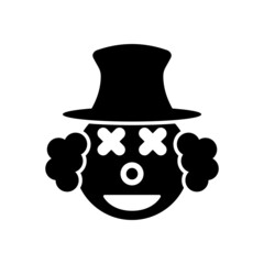 clown icon, joker vector, cartoon illustration