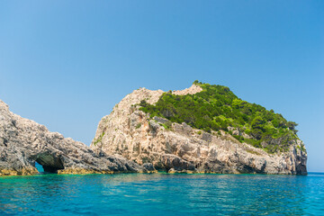 Fototapeta premium The famous Blue Caves in Zakynthos island, Greece