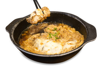 Loin Katsudon with egg, focus selective