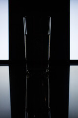 glass of wine on the table