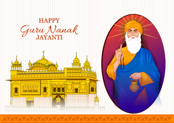 Happy Gurpurab, Guru Nanak Jayanti festival of Sikh celebration background