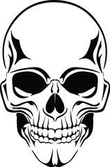 Human Skull Bone Death Dead Teeth Fantasy Horror Prop Angry Screaming Scary Halloween Vector