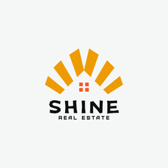 shine real estate logo vector design template with simple, unique and playful styles isolated on white background for renovation business and mortgage company.